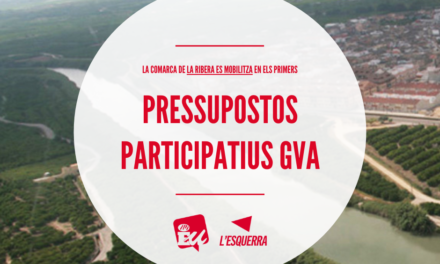 ESQUERRA UNIDA DE LA RIBERA CELEBRA LA MOBILITZACIÓ DE LA COMARCA EN ELS PRESSUPOSTOS PARTICIPATIUS DE LA GENERALITAT