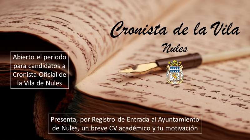 Nules obri un procés participatiu per a designar al nou Cronista de la Vila