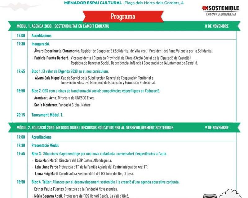 El Fons Valencià per la Solidaritat programa un curs per a formar en sostenibilitat a ajuntaments i mancomunitats de la Comunitat Valenciana