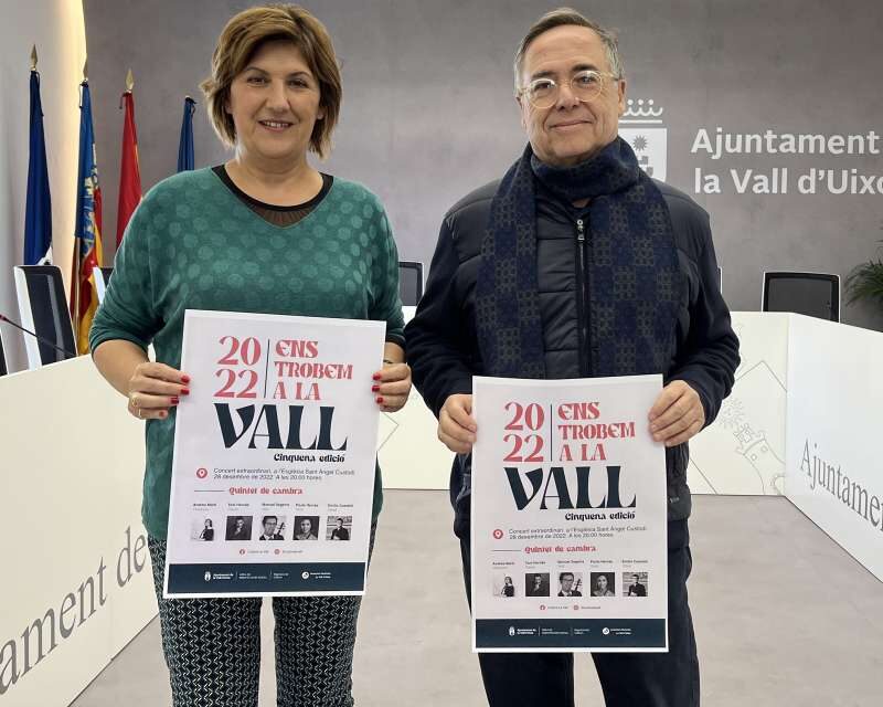 El Ayuntamiento y Joventuts Musicals presentan el V Concierto Extraordinario Ens trobem a la Vall