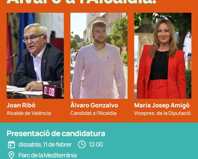 Joan Ribó i Maria Josep Amigó donaran suport a Álvaro Gonzalvo al seu acte de presentació a Moncada
