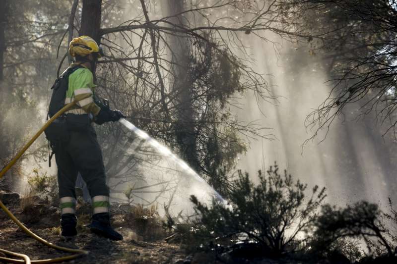 L’incendi de Villanueva de Viver afronta un dia d’alt risc per forts vents de ponent
