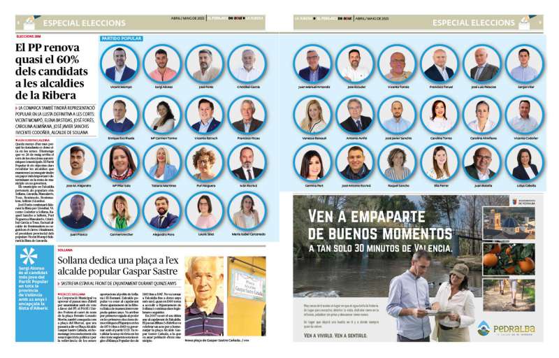 El PP renova quasi el 60% dels candidats a les alcaldies de la Ribera