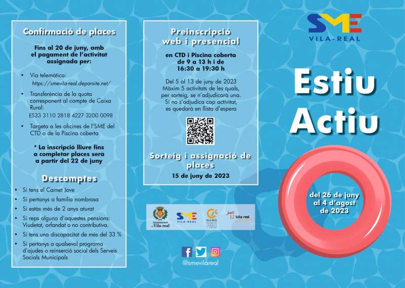 Vila-real llança més de mil places en l’Estiu Actiu per a assegurar l’oferta esportiva durant l’època estival