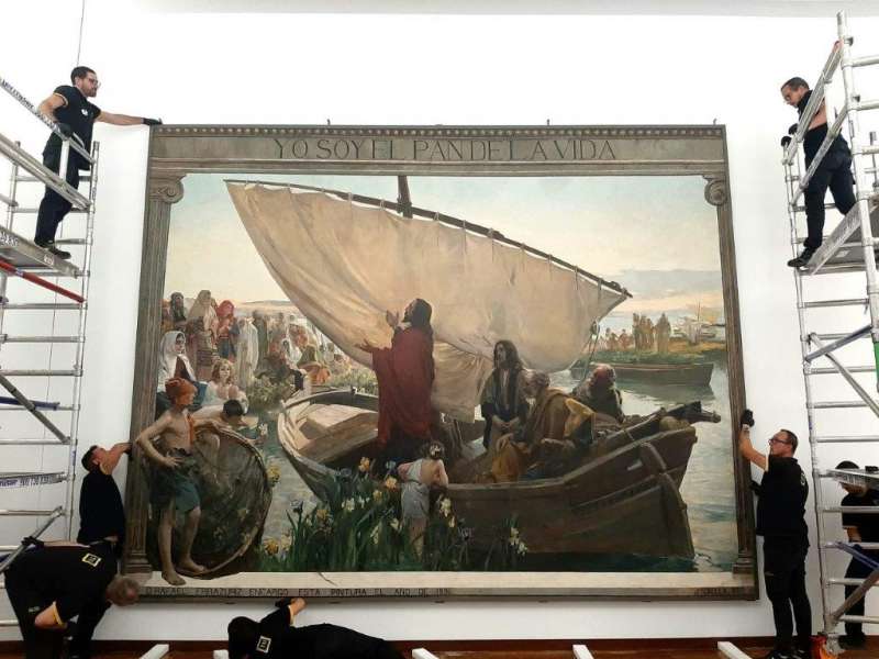 L’obra ‘Jo soc el pa de la vida’ de Sorolla es troba ja instal·lada al Museu de Belles Arts de València
