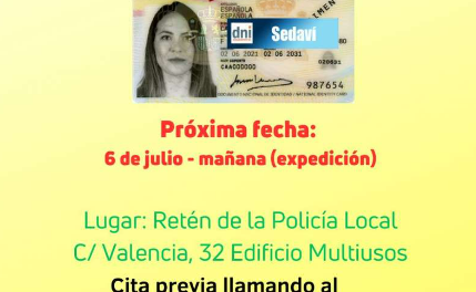 Sedaví expedix quasi 300 documents d’identitat en els primers tres mesos de funcionament del servei