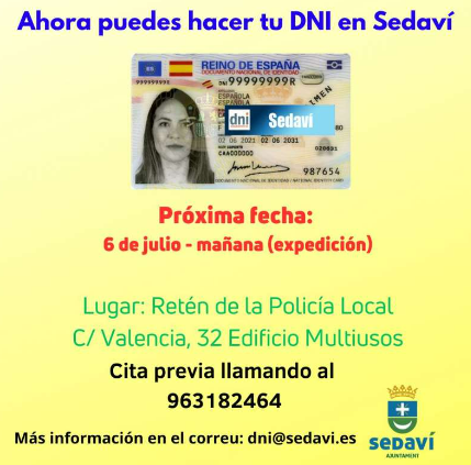 Sedaví expedix quasi 300 documents d’identitat en els primers tres mesos de funcionament del servei