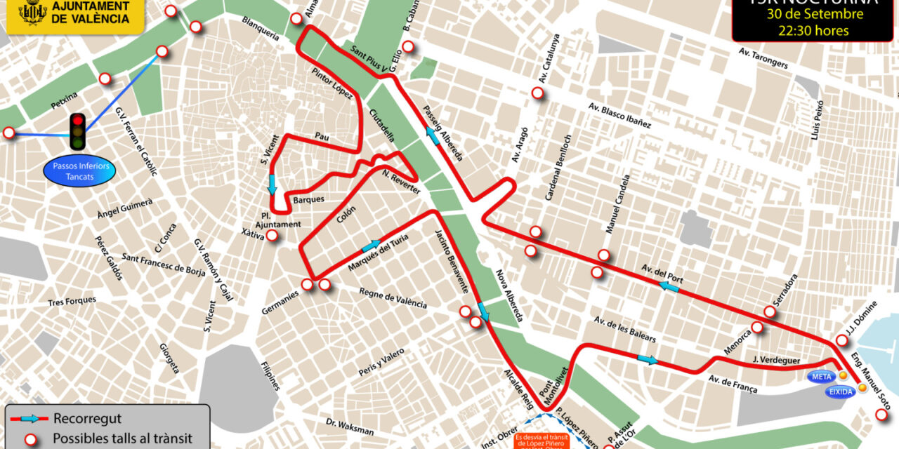 València establix un dispositiu especial per a la carrera 15K Nocturna￼