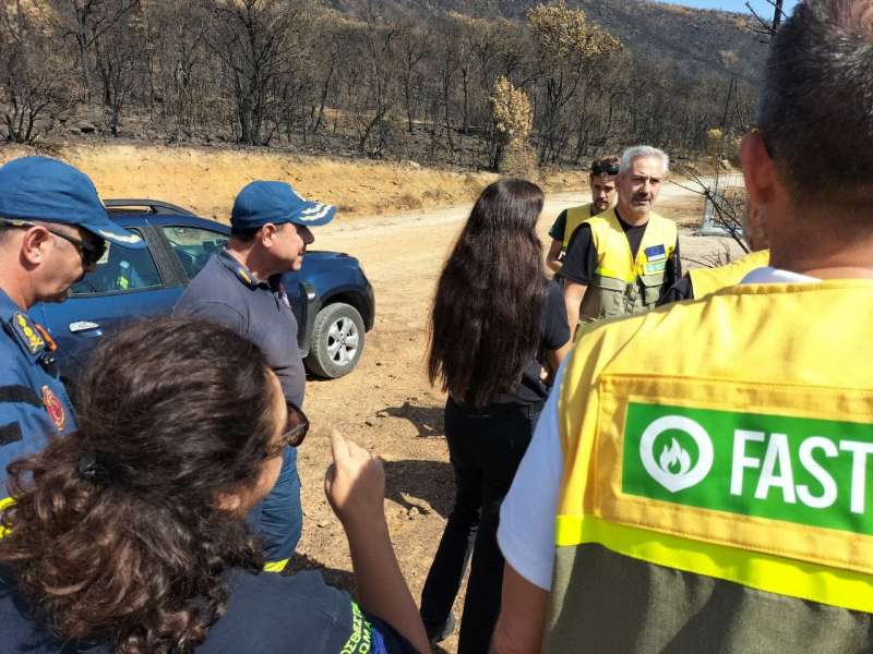 Personal del Consorci de Bombers de València analitza en Grècia el gran incendi d’Alexandrúpoli￼