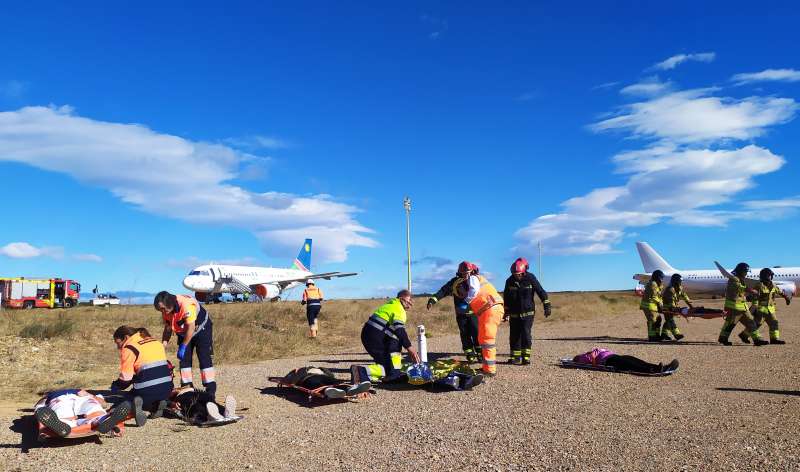 L’aeroport de Castelló avalua la seua capacitat de resposta i de coordinació de mitjans en un simulacre d’accident aeri￼