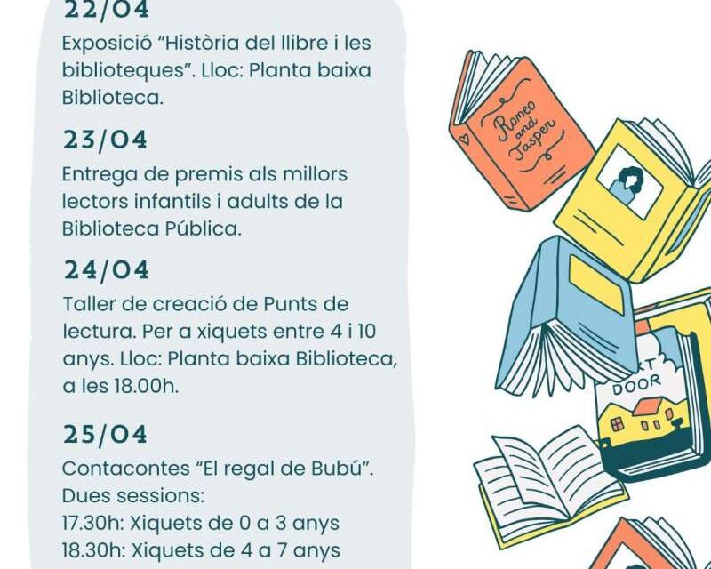Sueca programa una sèrie d’activitats amb motiu del Dia Internacional del Llibre