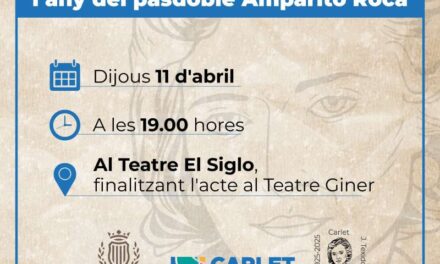 L’Ajuntament de Carlet celebra la presentació de l’Any del Pasdoble Amparito Roca del Mestre Texidor