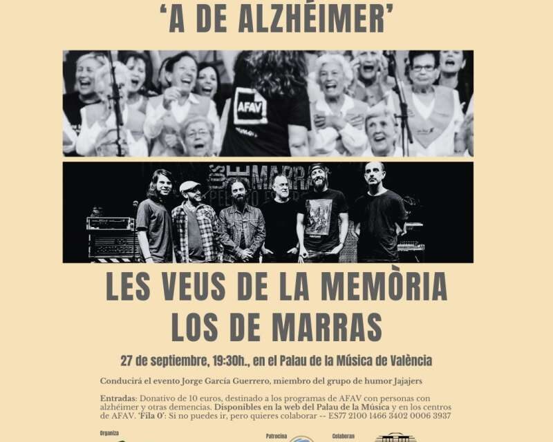 El cor Les Veus de la Memòria compartirà escenari amb el grup Los de Marras en el concert solidari de tancament de la campanya ‘Un Pósit per l’Alzheimer 2024’ de AFAV