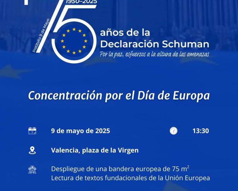 Una gran bandera europea i un homenatge a Schuman marcaran la celebració del Dia d’Europa a València